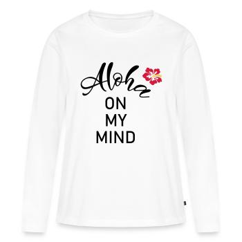 Aloha dans mon - T-shirt manches longues Premium bio Femme - blanc - Devant - Julia (174cm)