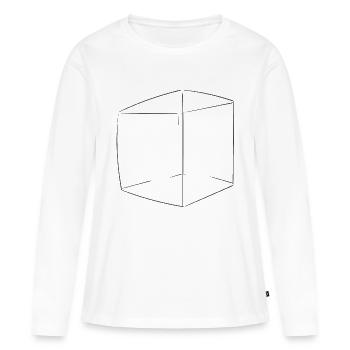 Cube - Women's Premium Organic Long Sleeve Shirt - white - Front - Julia (174cm)
