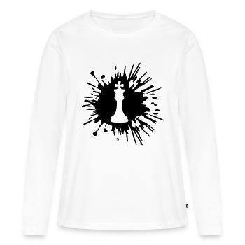 Les échecs des taches de couleur - T-shirt manches longues Premium bio Femme - blanc - Devant - Julia (174cm)