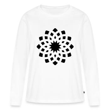 chakra Yoga Signe - T-shirt manches longues Premium bio Femme - blanc - Devant - Julia (174cm)