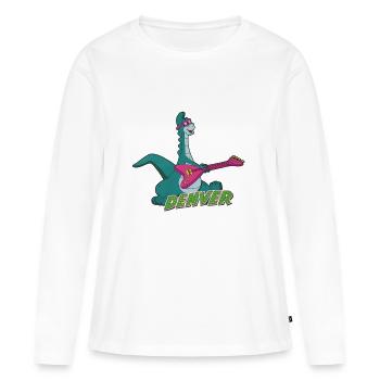 Denver avec guitare - T-shirt manches longues Premium bio Femme - blanc - Devant - Julia (174cm)