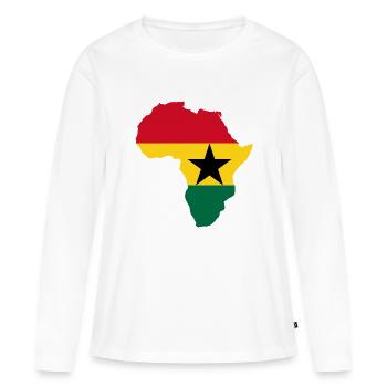 Ghana - T-shirt manches longues Premium bio Femme - blanc - Devant - Julia (174cm)