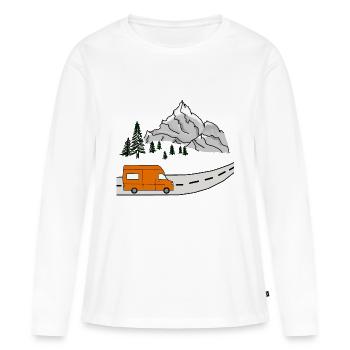 VAN LIFE VANLIFER NOMADS - T-shirt manches longues Premium bio Femme - blanc - Devant - Julia (174cm)