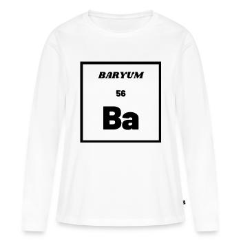 BARYUM (Ba) - Chemical Element 56 - Women's Premium Organic Long Sleeve Shirt - white - Front - Julia (174cm)