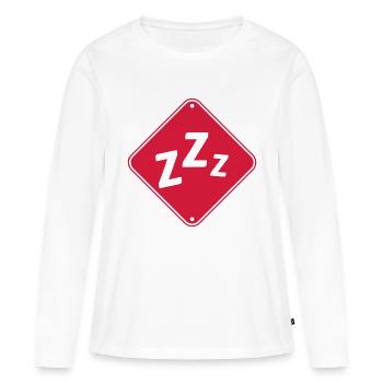 Zzz attention ronfler - T-shirt manches longues Premium bio Femme - blanc - Devant - Julia (174cm)