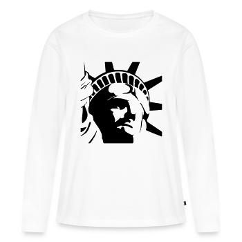 Conception unique de la statue de la Liberté - T-shirt manches longues Premium bio Femme - blanc - Devant - Julia (174cm)
