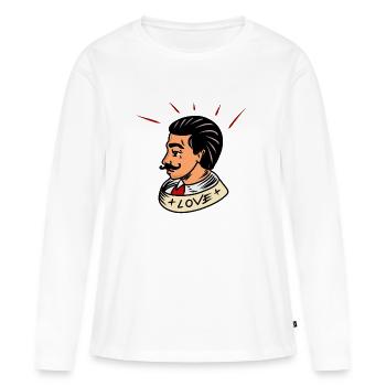 Barber Barber - T-shirt manches longues Premium bio Femme - blanc - Devant - Julia (174cm)