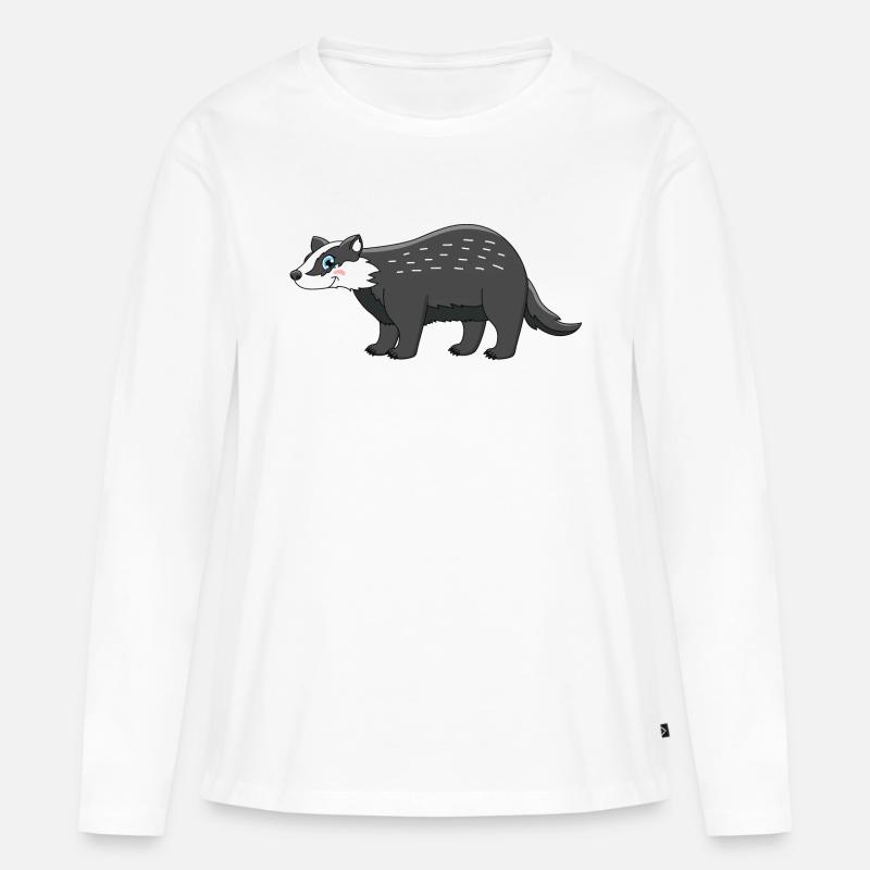 Dachs - Frauen Premium Bio Langarmshirt - Weiß