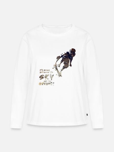 Schlittschuh - Frauen Premium Bio Langarmshirt - Weiß