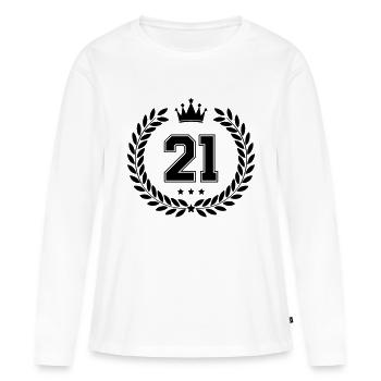 Armoiries 21 - T-shirt manches longues Premium bio Femme - blanc - Devant - Julia (174cm)