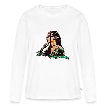 Forest Elf in fern (DDP) - Women's Premium Organic Long Sleeve Shirt - white - Front - Julia (174cm)