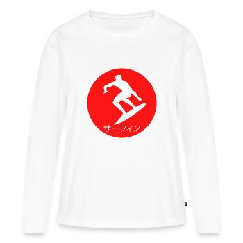 Surf, Surfer - Frauen Premium Bio Langarmshirt - Weiß - Vorne - Julia (174cm)