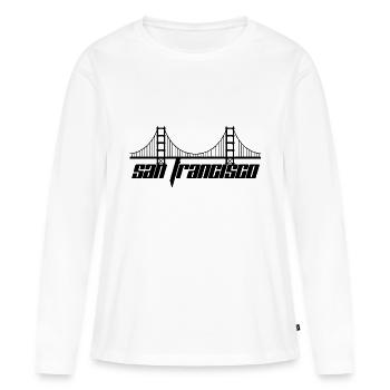 San Francisco - T-shirt manches longues Premium bio Femme - blanc - Devant - Julia (174cm)