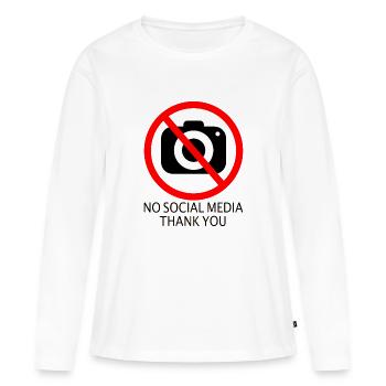 no social media - Frauen Premium Bio Langarmshirt - Weiß - Vorne - Julia (174cm)