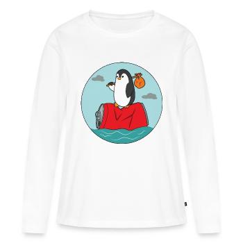 Recyclage de la pollution - T-shirt manches longues Premium bio Femme - blanc - Devant - Julia (174cm)