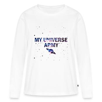 My Universe Army - Women's Premium Organic Long Sleeve Shirt - white - Front - Julia (174cm)