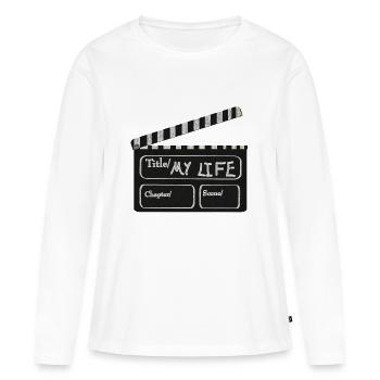 MA SCÈNE - T-shirt manches longues Premium bio Femme - blanc - Devant - Julia (174cm)