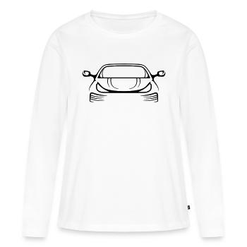 Cool Logo Voiture - T-shirt manches longues Premium bio Femme - blanc - Devant - Julia (174cm)