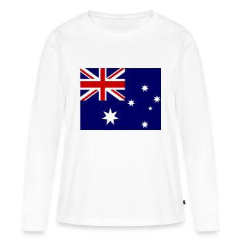 Drapeau de l’Australie - T-shirt manches longues Premium bio Femme - blanc - Devant - Julia (174cm)