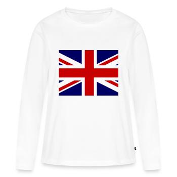 Royaume-Uni - T-shirt manches longues Premium bio Femme - blanc - Devant - Julia (174cm)