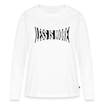 Slogan Logo Minimalisme - T-shirt manches longues Premium bio Femme - blanc - Devant - Julia (174cm)