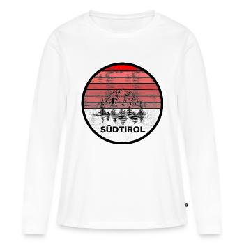 Beau logo des montagnes et du Tyrol du Sud - T-shirt manches longues Premium bio Femme - blanc - Devant - Julia (174cm)