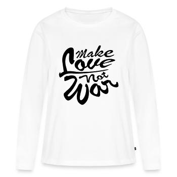 Texte Faire l’amour - T-shirt manches longues Premium bio Femme - blanc - Devant - Julia (174cm)