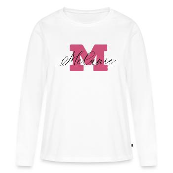 Melanie Name imprint - Women's Premium Organic Long Sleeve Shirt - white - Front - Julia (174cm)