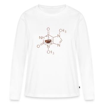molécule de café - T-shirt manches longues Premium bio Femme - blanc - Devant - Julia (174cm)