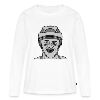 Hockey sur glace Tooth Gap - T-shirt manches longues Premium bio Femme - blanc - Devant - Julia (174cm)
