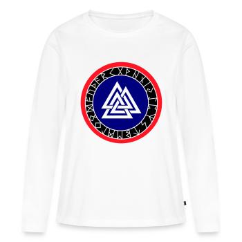 Boussole Viking Wotan - T-shirt manches longues Premium bio Femme - blanc - Devant - Julia (174cm)