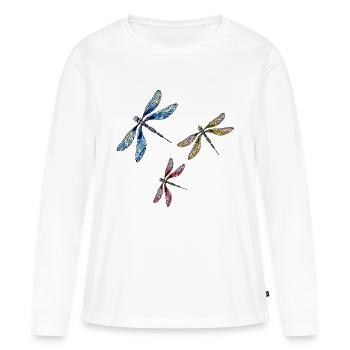 Important - T-shirt manches longues Premium bio Femme - blanc - Devant - Julia (174cm)