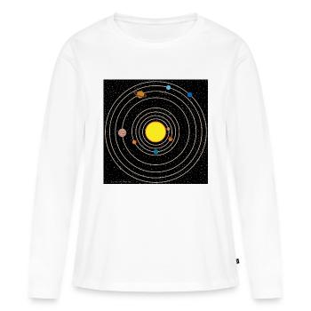 Système solaire - T-shirt manches longues Premium bio Femme - blanc - Devant - Julia (174cm)