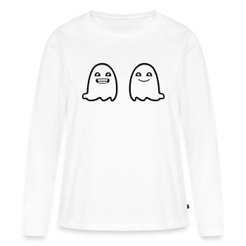Fantômes - T-shirt manches longues Premium bio Femme - blanc - Devant - Julia (174cm)