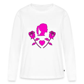 Été - T-shirt manches longues Premium bio Femme - blanc - Devant - Julia (174cm)