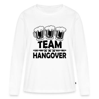 Alcool de l’équipe De la gueule de bois - T-shirt manches longues Premium bio Femme - blanc - Devant - Julia (174cm)