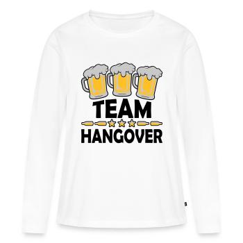 Alcool de gueule de bois de l’équipe - T-shirt manches longues Premium bio Femme - blanc - Devant - Julia (174cm)