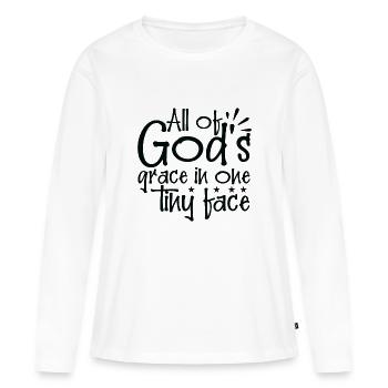 Toute la grâce de Dieu dans un seul petit visage - T-shirt manches longues Premium bio Femme - blanc - Devant - Julia (174cm)