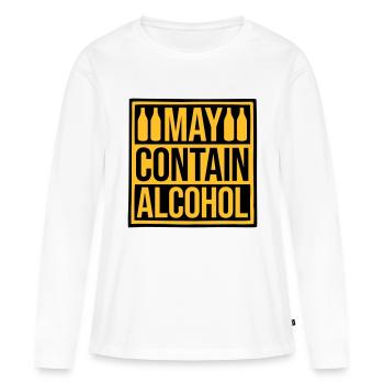 Hinweis May Contain Alcohol - Frauen Premium Bio Langarmshirt - Weiß - Vorne - Julia (174cm)