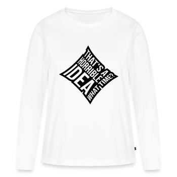 C’est une idée horrible - T-shirt manches longues Premium bio Femme - blanc - Devant - Julia (174cm)