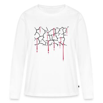 Blood Drops Cracks Pattern - Women's Premium Organic Long Sleeve Shirt - white - Front - Julia (174cm)