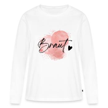 Braut Design - Abstrakt in rosa! - Frauen Premium Bio Langarmshirt - Weiß - Vorne - Julia (174cm)
