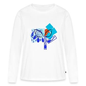 T-shirt Revenge v2 00 - T-shirt manches longues Premium bio Femme - blanc - Devant - Julia (174cm)