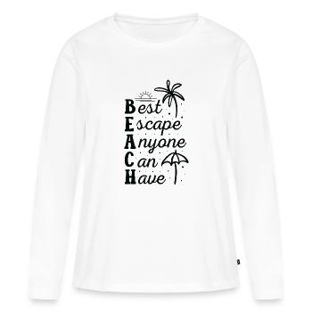 La meilleure évasion de plage que tout le monde peut avoir - T-shirt manches longues Premium bio Femme - blanc - Devant - Julia (174cm)