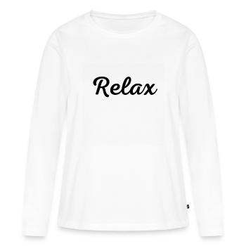 Se détendre - T-shirt manches longues Premium bio Femme - blanc - Devant - Julia (174cm)