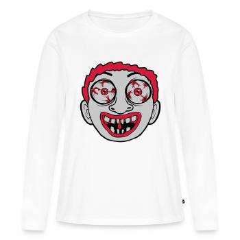 Crazy creepy horror face - Women's Premium Organic Long Sleeve Shirt - white - Front - Julia (174cm)