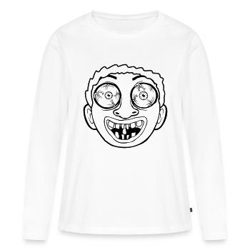 Creepy crazy horror face - Women's Premium Organic Long Sleeve Shirt - white - Front - Julia (174cm)