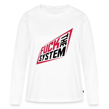 Fuck the system Revolution - Frauen Premium Bio Langarmshirt - Weiß - Vorne - Julia (174cm)