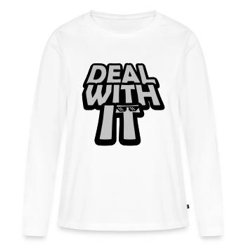 Cool Deal avec elle - T-shirt manches longues Premium bio Femme - blanc - Devant - Julia (174cm)