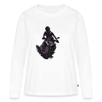 Motocross gris - T-shirt manches longues Premium bio Femme - blanc - Devant - Julia (174cm)